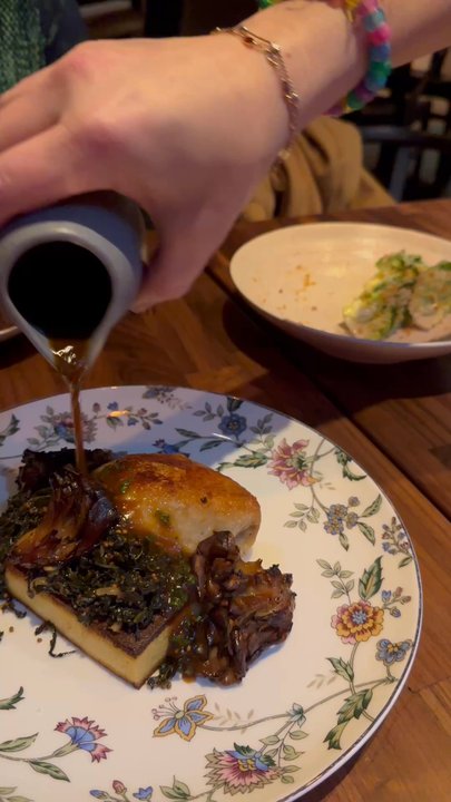 Hudson Local - Def food porn:  Chicken Confit w/ Truffle Polenta - Wine Bars Near Me - New York, New York
