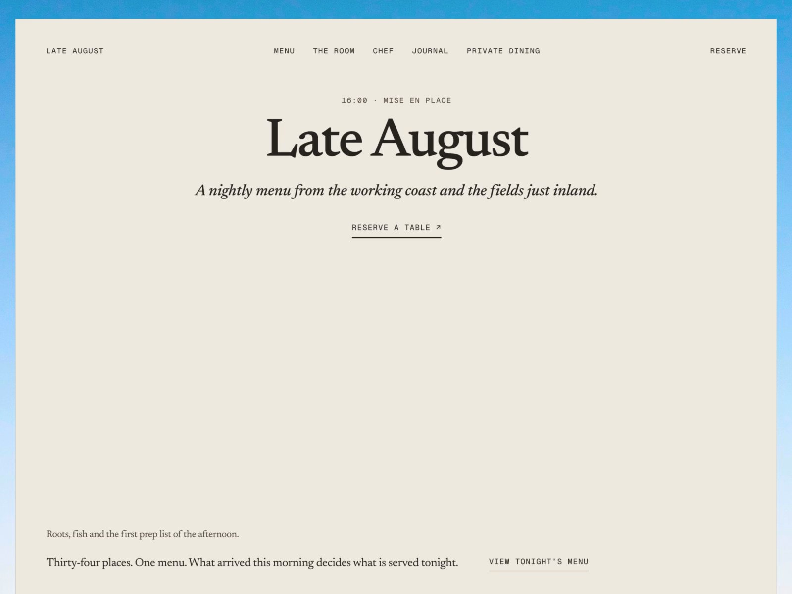 Late August
