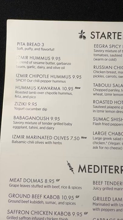 Cafe Izmir - Menu - Middle Eastern Near Me - Dallas, Texas