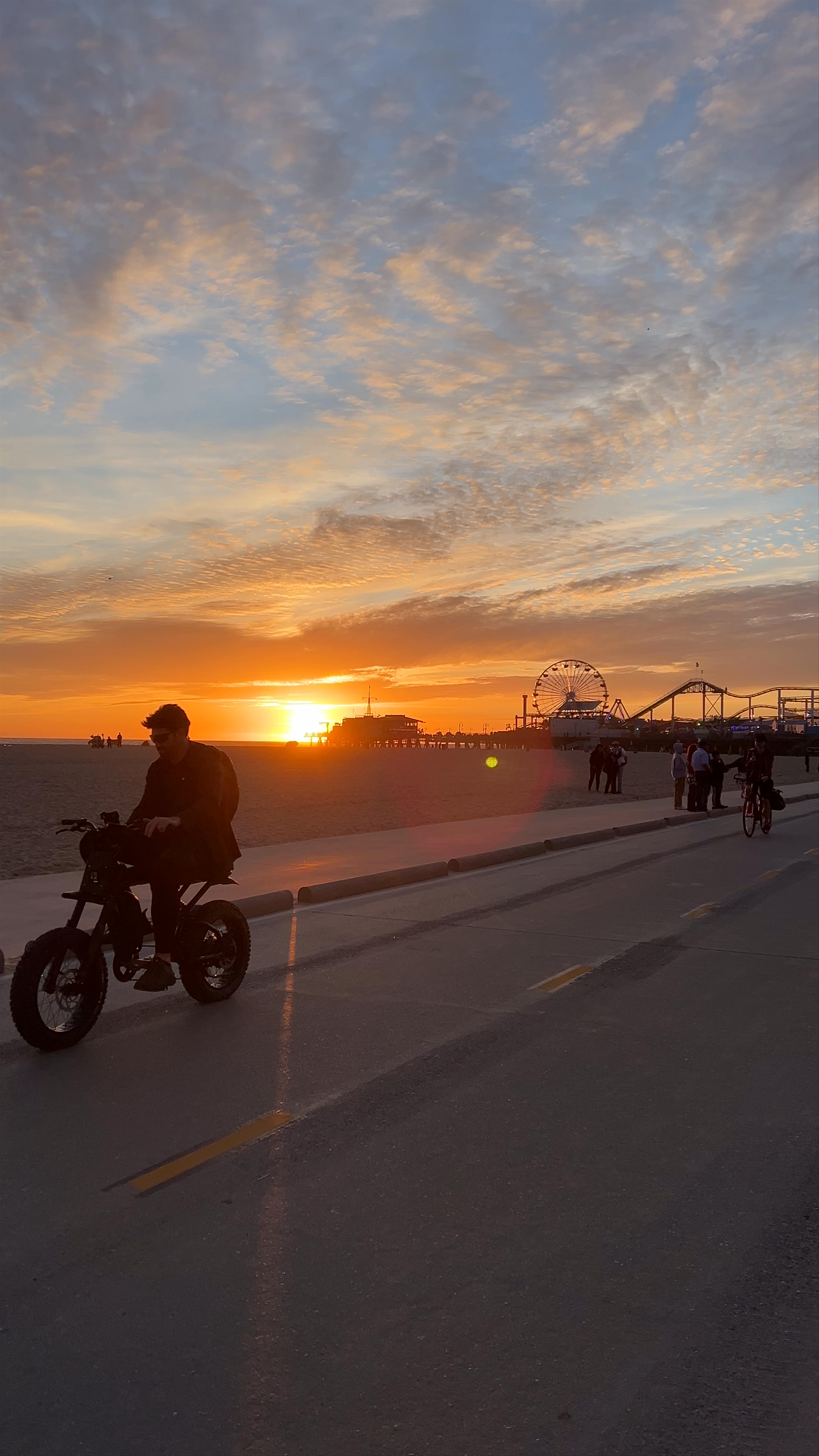 Santa Monica Pier at Sunset: Biking and Beachside Bliss
