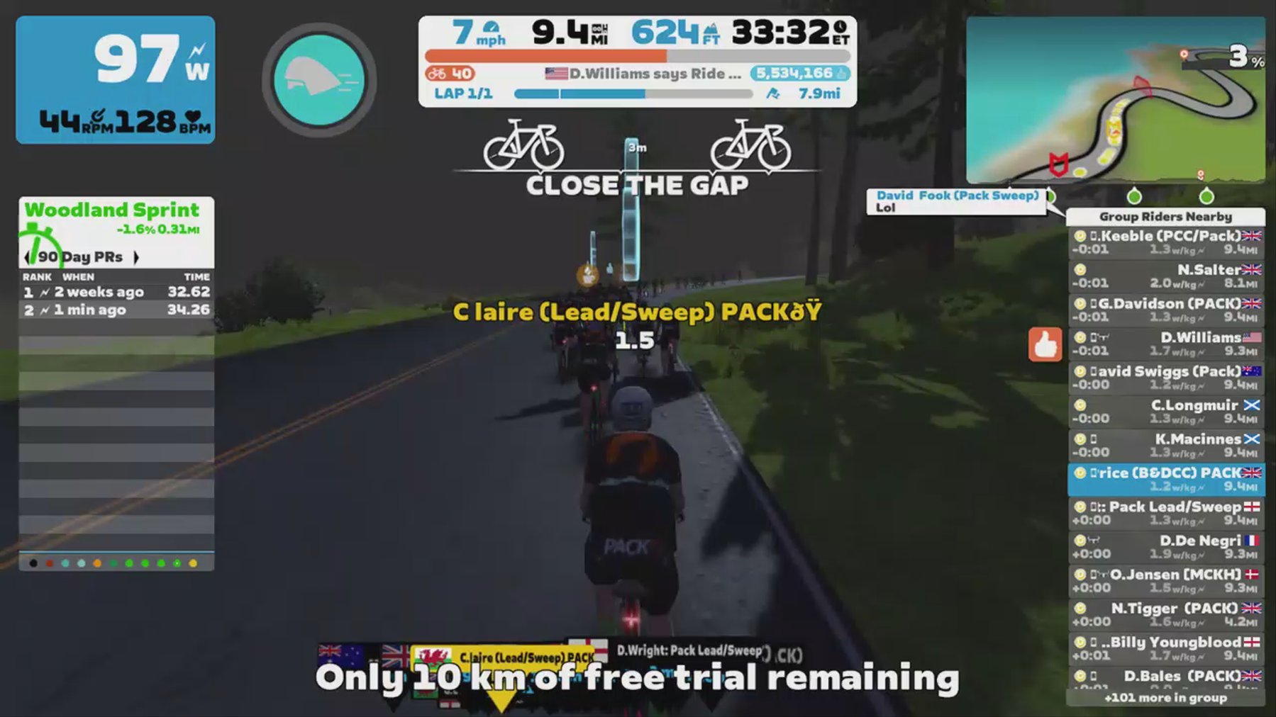 Zwift - Group Ride: PACK 1.5 Morning Cuppa (D) on Canopies and Coastlines in Watopia
