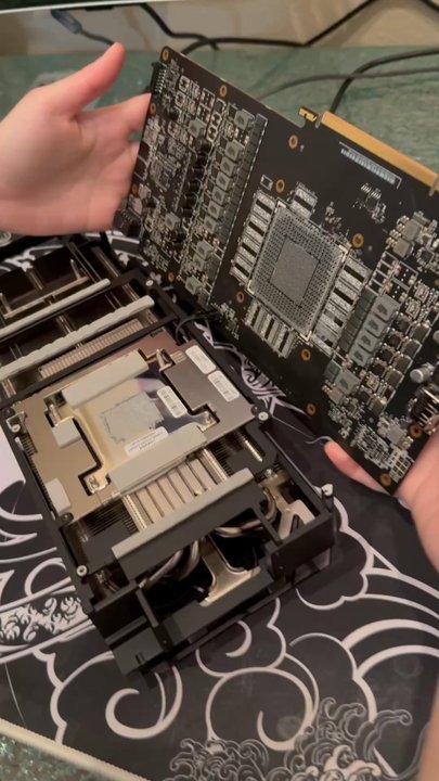 Blair Technology Group - Opening the graphics card after noticing the warranty sticker on the screw was tampered with. The gpu die and ram was taken off the unit. - Data Recovery Near Me - Covington, Kentucky