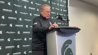 Video thumbnail for video titled Tom Izzo Comments on His Spartans Out-Rebounding Indiana 37-13 on Tuesday Night - Postgame Press Conference - 01/13/2026
