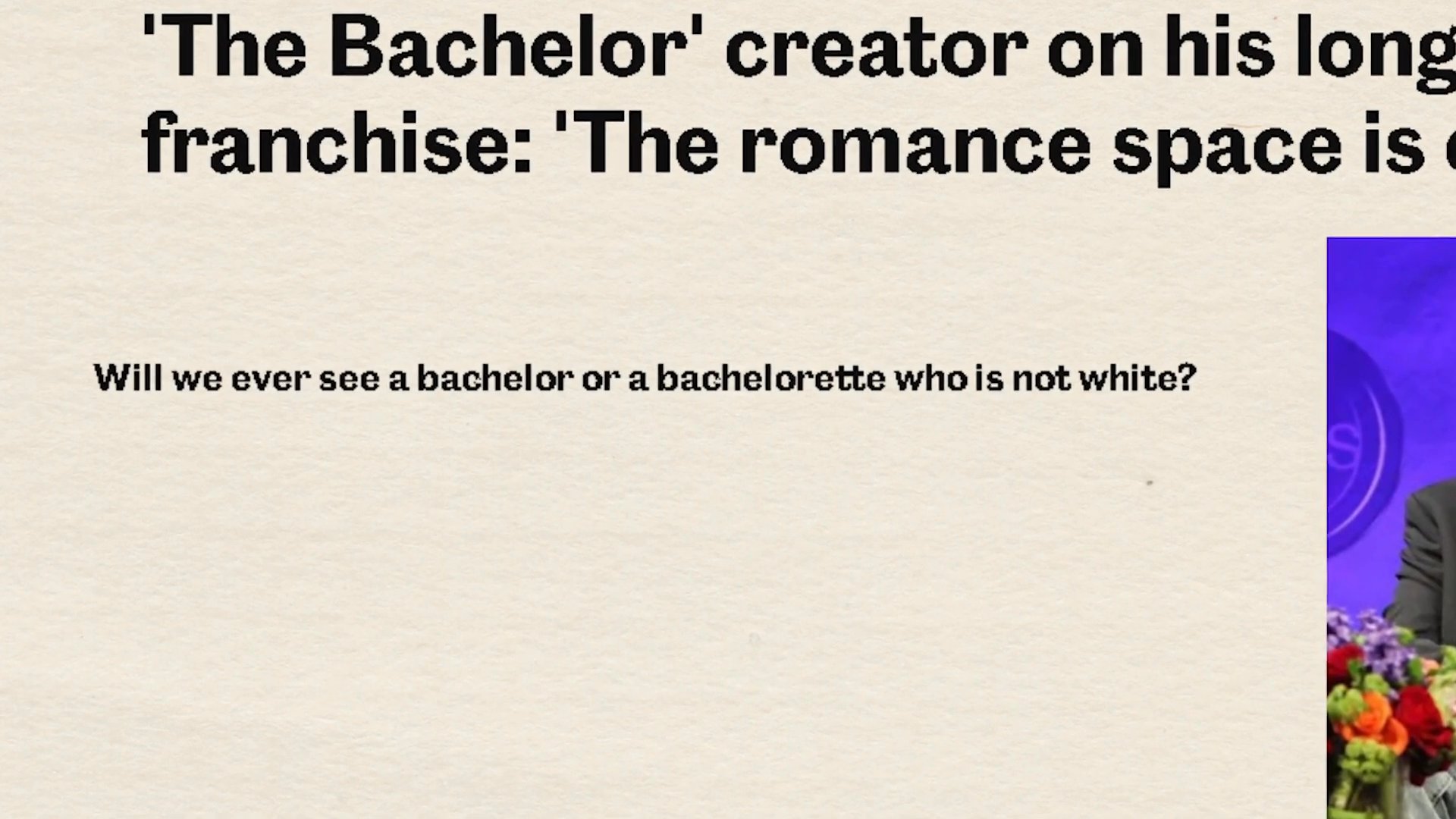 Participants discuss controversies surrounding the casting practices and diversity efforts of The Bachelor franchise. The segment highlights creator Mike Fleiss's comments on the challenges of achieving racial representation in the series.
