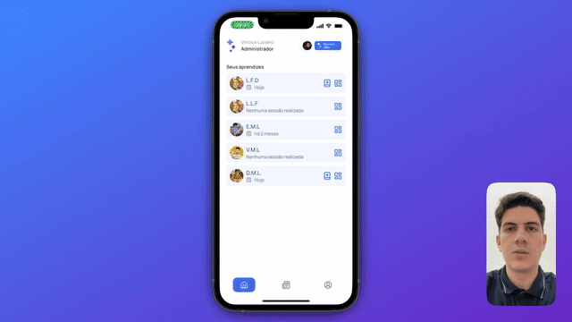 Interagindo com o mural do aprendiz