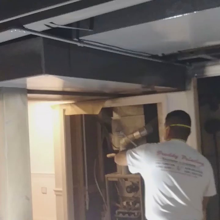 Freddy Painting - Spraying basement painted. - Painters Near Me