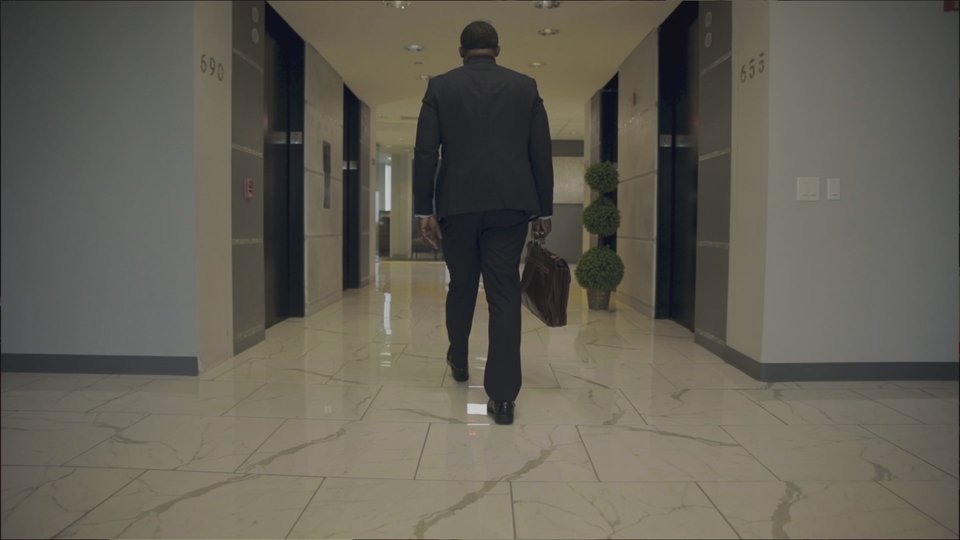Film still from the QB Law brand film