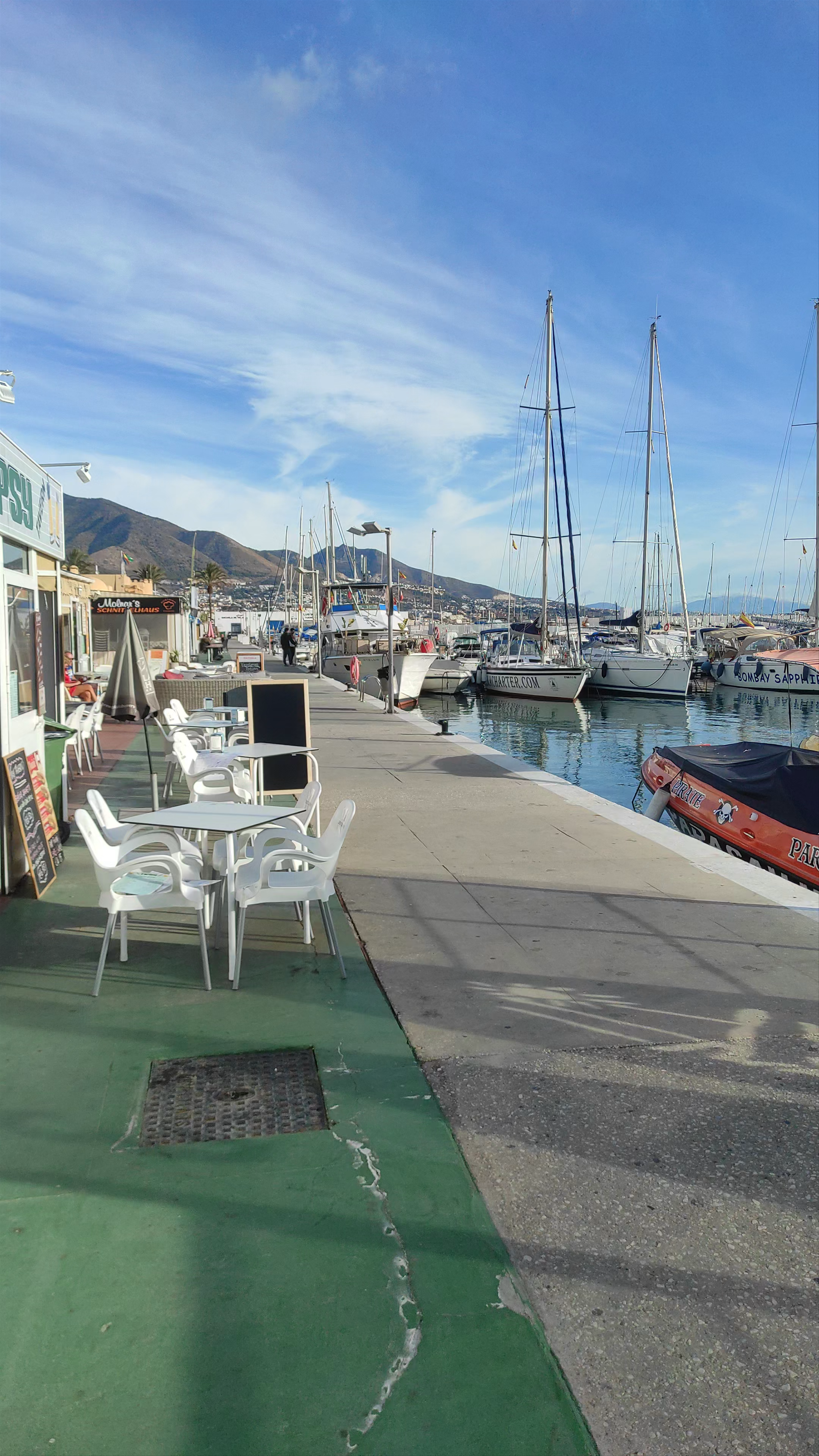 Sunny Stroll at Puerto de Fuengirola Marina, Spain