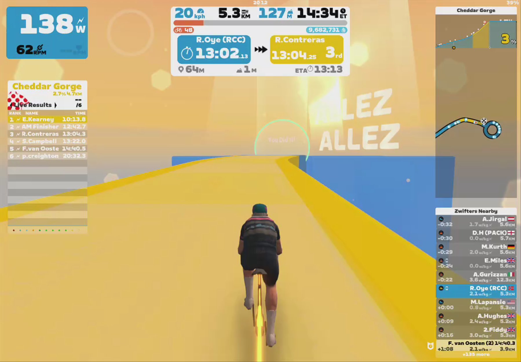 Zwift - Climb Portal: Cheddar Gorge at 75% Elevation in Watopia