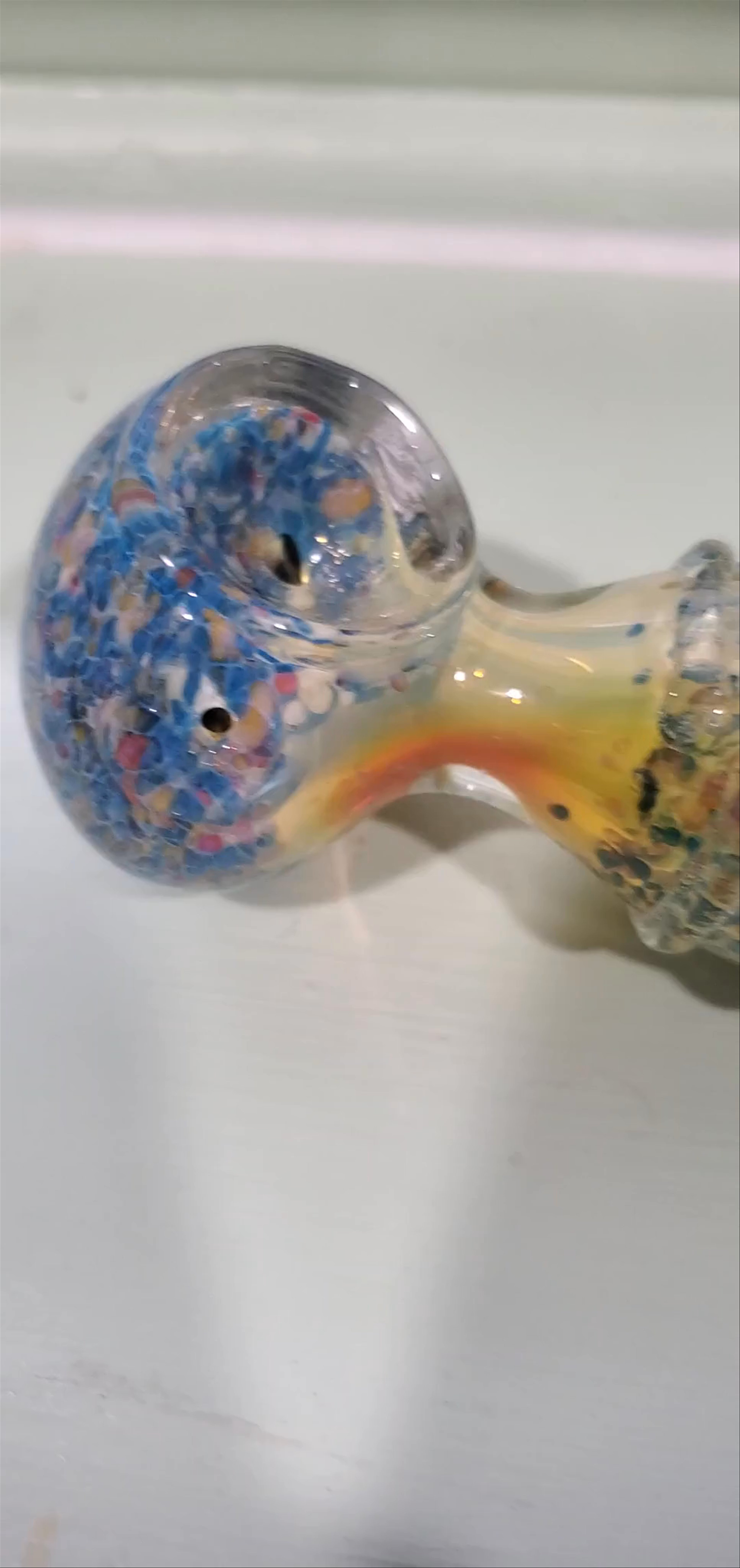 Preview pic of Ornate Multi-colored Speckled Pipe/Bowl/ Spoon
