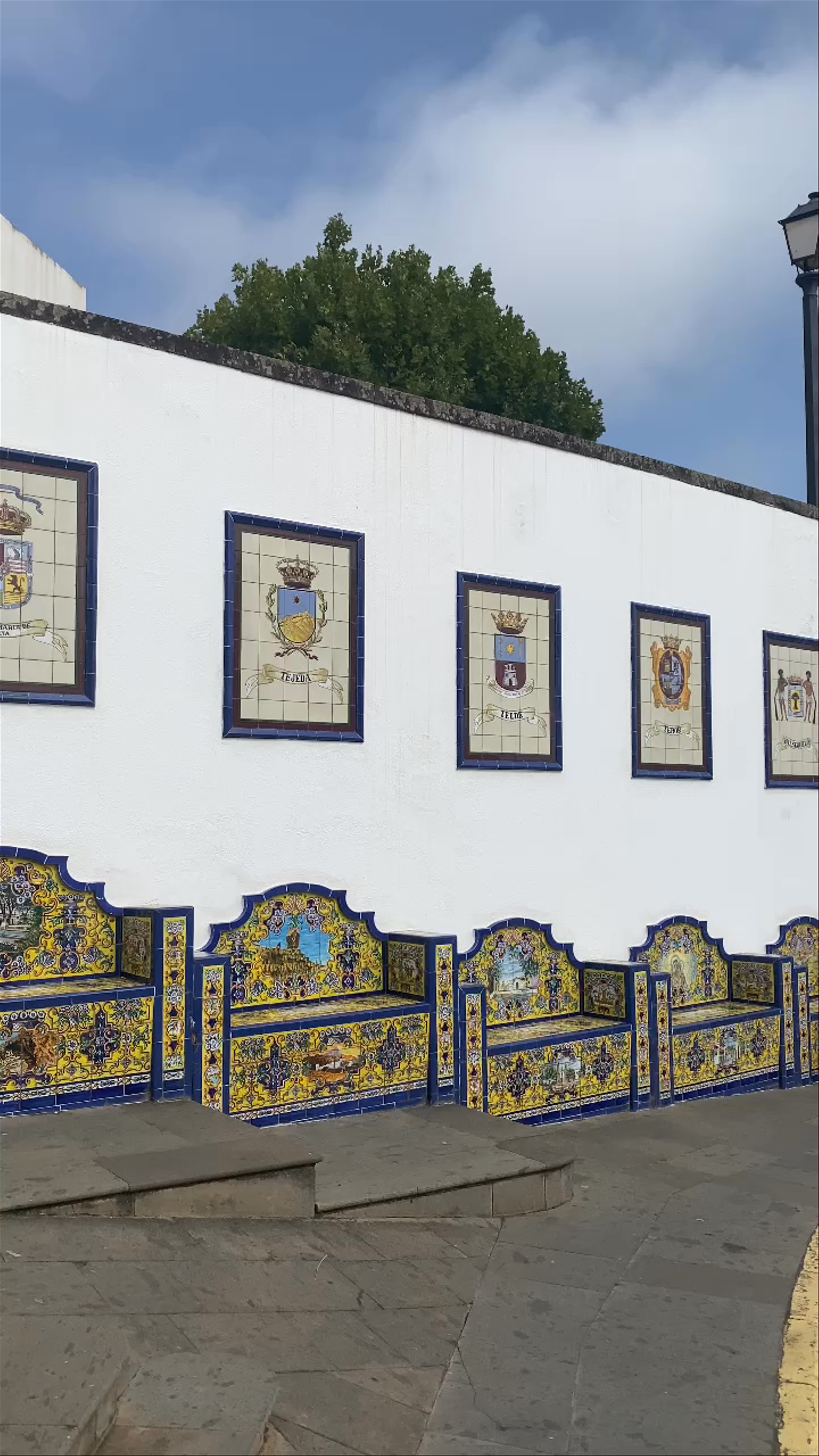 Ceramic Heritage Walls at Fuente Paseo de Canarias in Firgas, Canary Islands