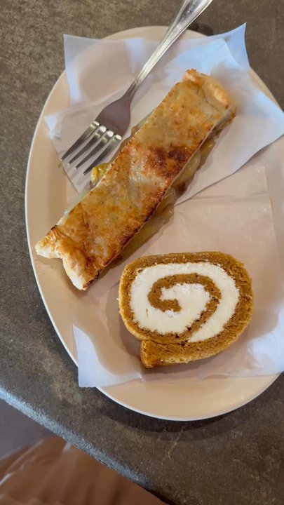 Dos Coffee & Wine - Pumpkin roll and apple walnut strudel - Coffee & Tea Near Me - St Augustine, Florida