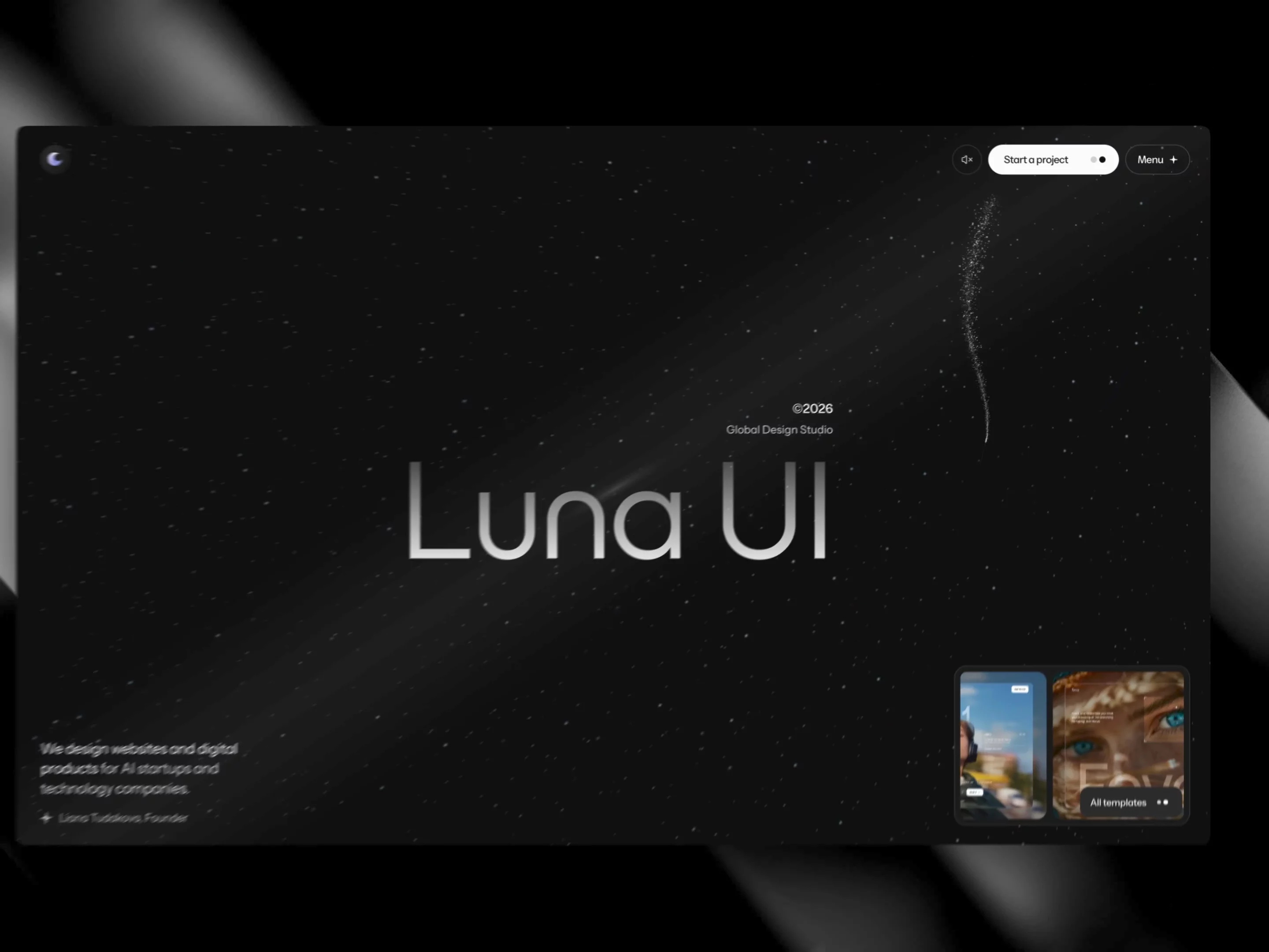 Reworking the nav and adding more depth to the star field on lunaui.co