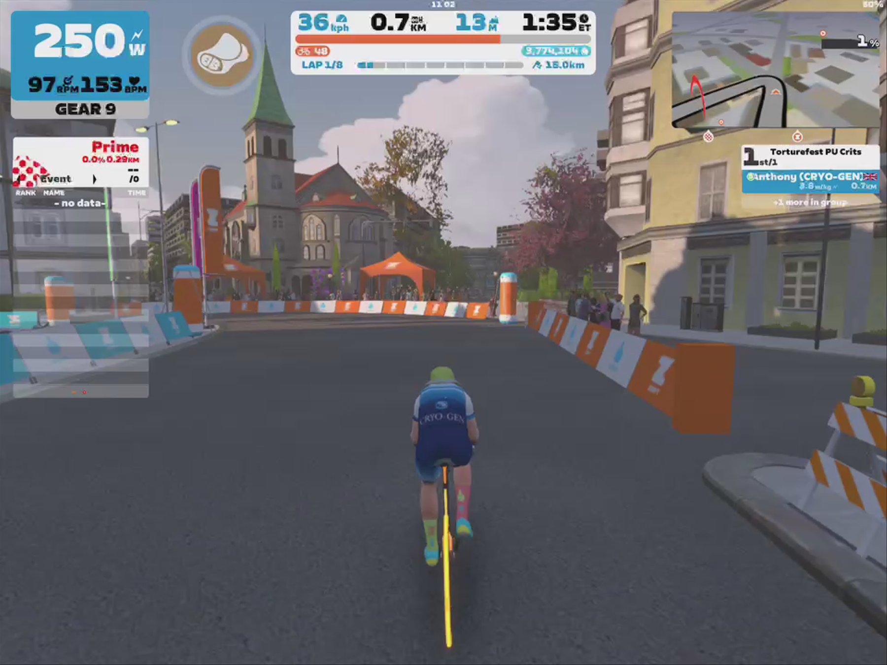 Zwift - Race: 🍍 Torturefest PU✅️ Crits  (B) on The Bell Lap in Crit City