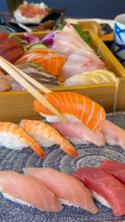Hinata Sushi Kitchen - Salmon Belly Nigiri - Japanese Near Me - Hayward, California