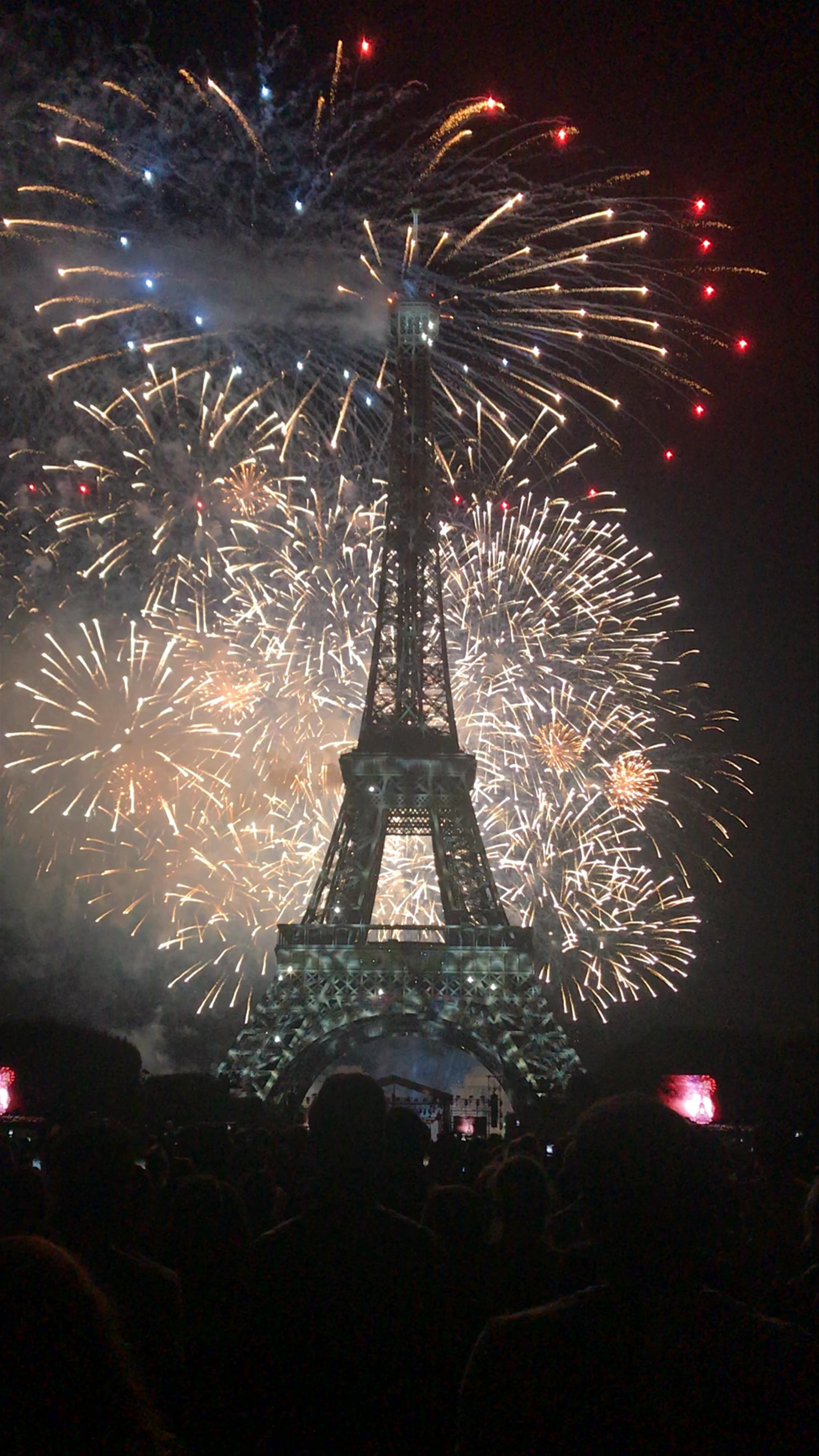 Spectacular Fireworks at the Eiffel Tower, Paris