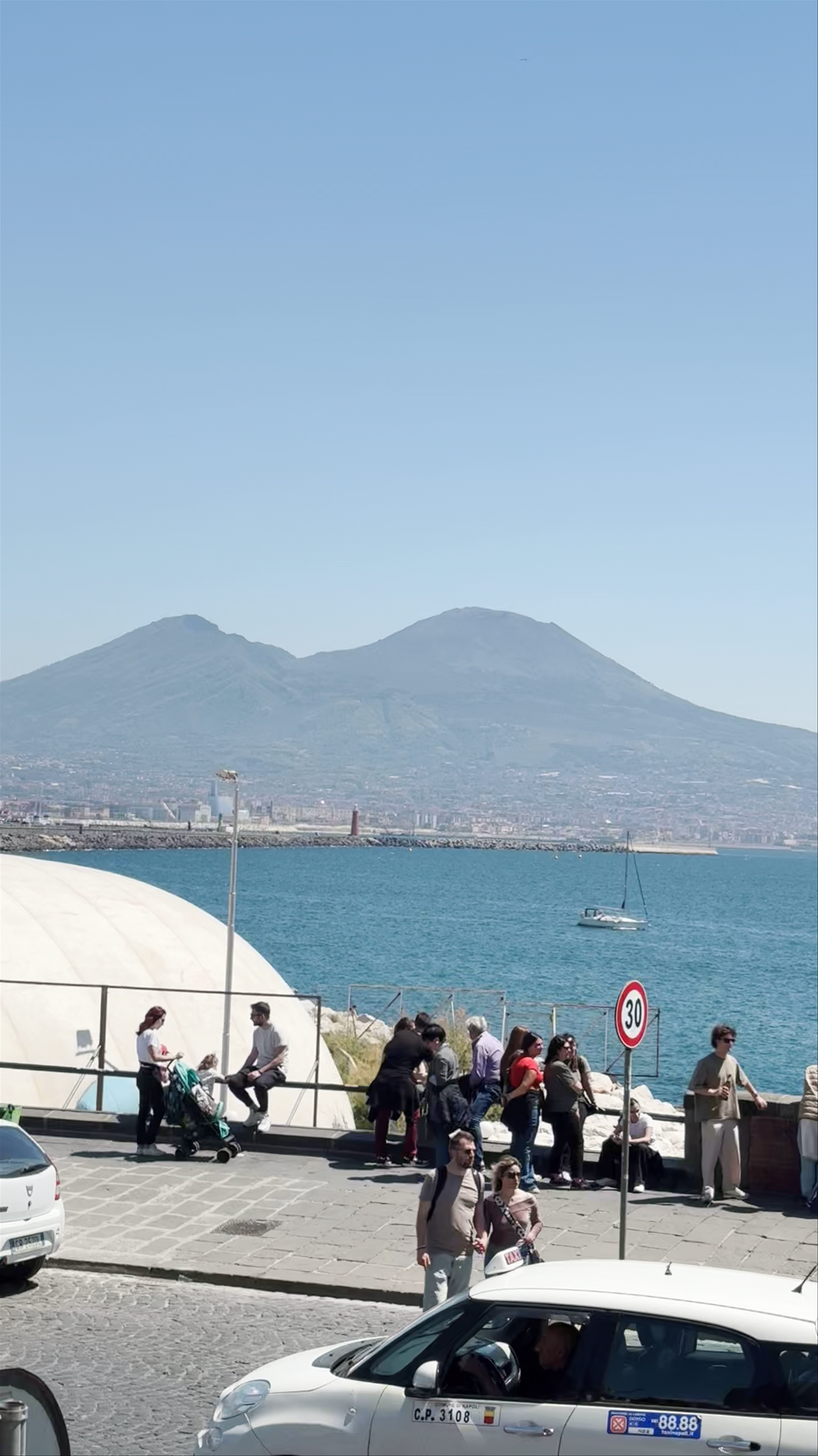 Panoramic Viewpoint Nazario Sauro in Naples with Vesuvius