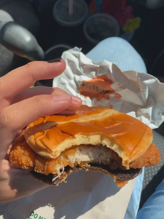 McDonald's - I was honestly excited to try out the Crispy Chicken Sandwich but this smashed burned sandwich was seriously the worst!! - Fast Food Near Me - El Centro, California