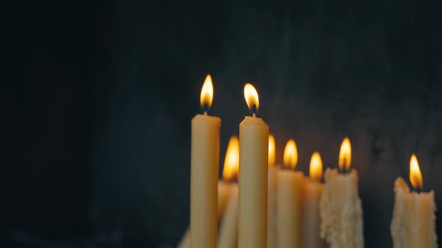 Burning church candles