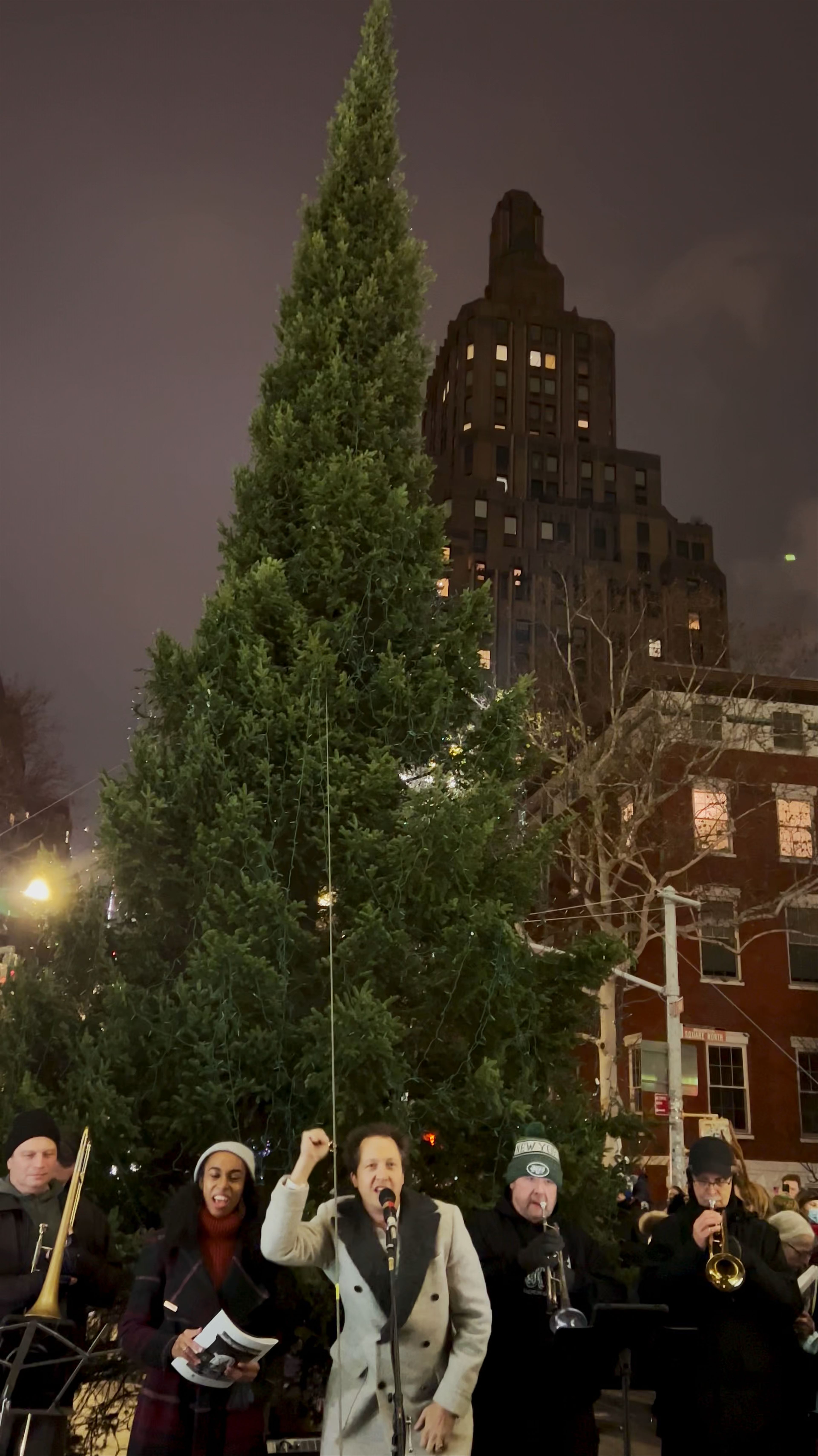 Washington Square Park Holiday Tree Lighting with Live Band, New York City
