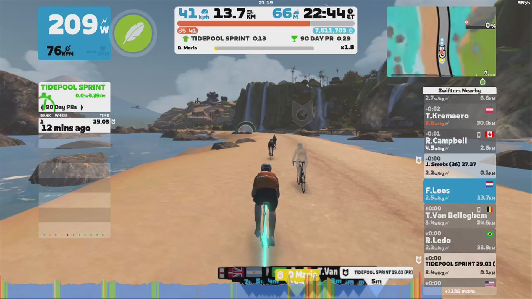 Zwift - Pacer Group Ride: Island Hopper in Makuri Islands with Maria