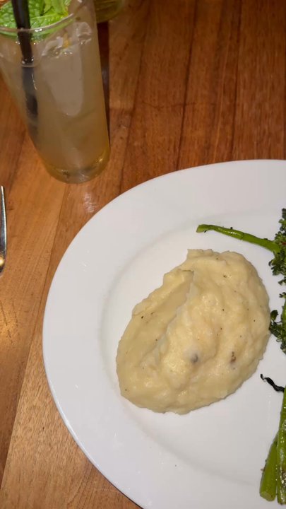Mabella - Mabella's 8 oz filet dinner with garlic mashed potatoes and broccolini - Italian Near Me - Columbus, Georgia