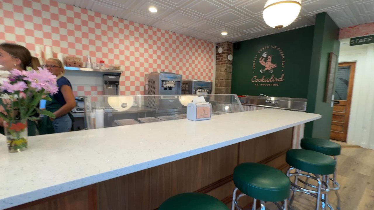 Cookiebird Ice Cream Bar - Counter area with seating - Ice Cream & Frozen Yogurt Near Me - St. Augustine, Florida