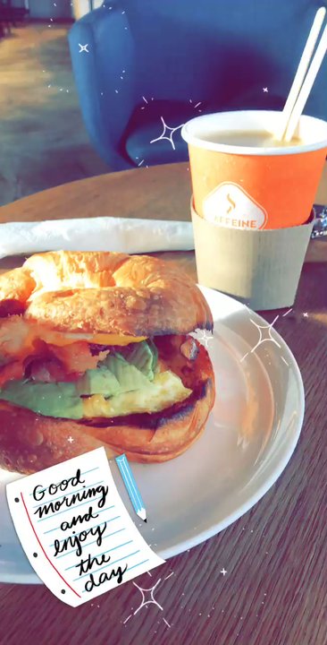Caffeine Roasters - Bacon, egg, cheese croissant add avocado  delicious! The bread alone is heaven - Coffee Roasteries Near Me - Tampa, Florida