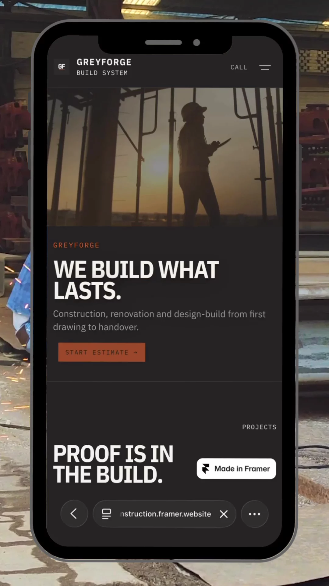 GreyForge Contractor A responsive construction website experience designed to make services, projects, credibility, and estimate requests easy to access on every screen.Built for contractors, builders, renovation companies, and construction businesses that need a stronger online presence.Built with proof. Designed to convert.
