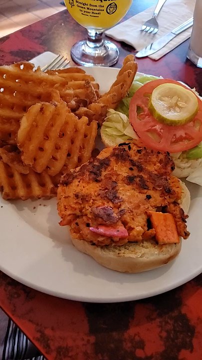 Charlie's Kitchen - I got a mango margarita & lobster burger - Burgers Near Me - Cambridge, Massachusetts