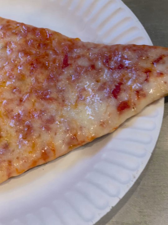 Square Pizza - Red pepper drop on plain cheese slice - Pizza Near Me - New York, New York