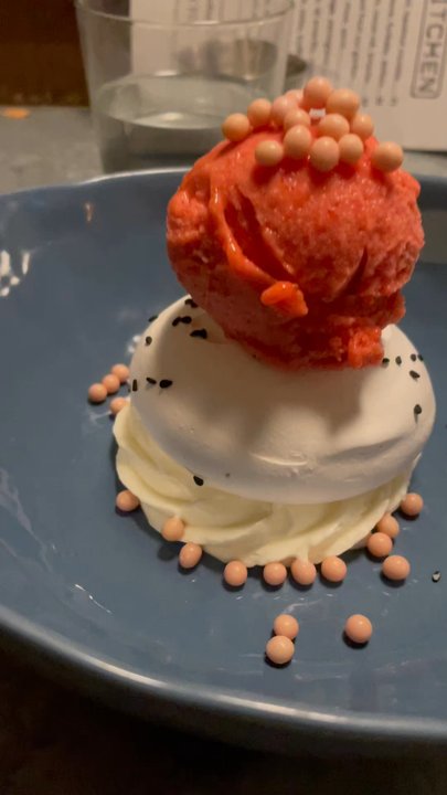 Oceano Kitchen - Dessert sorbet pavlova! - New American Near Me - Lake Worth Beach, Florida