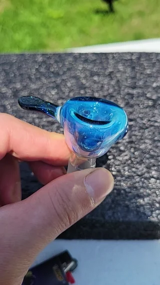 Preview pic of Bubble Hash slide #4 3 hole . Blue stardust and ghost