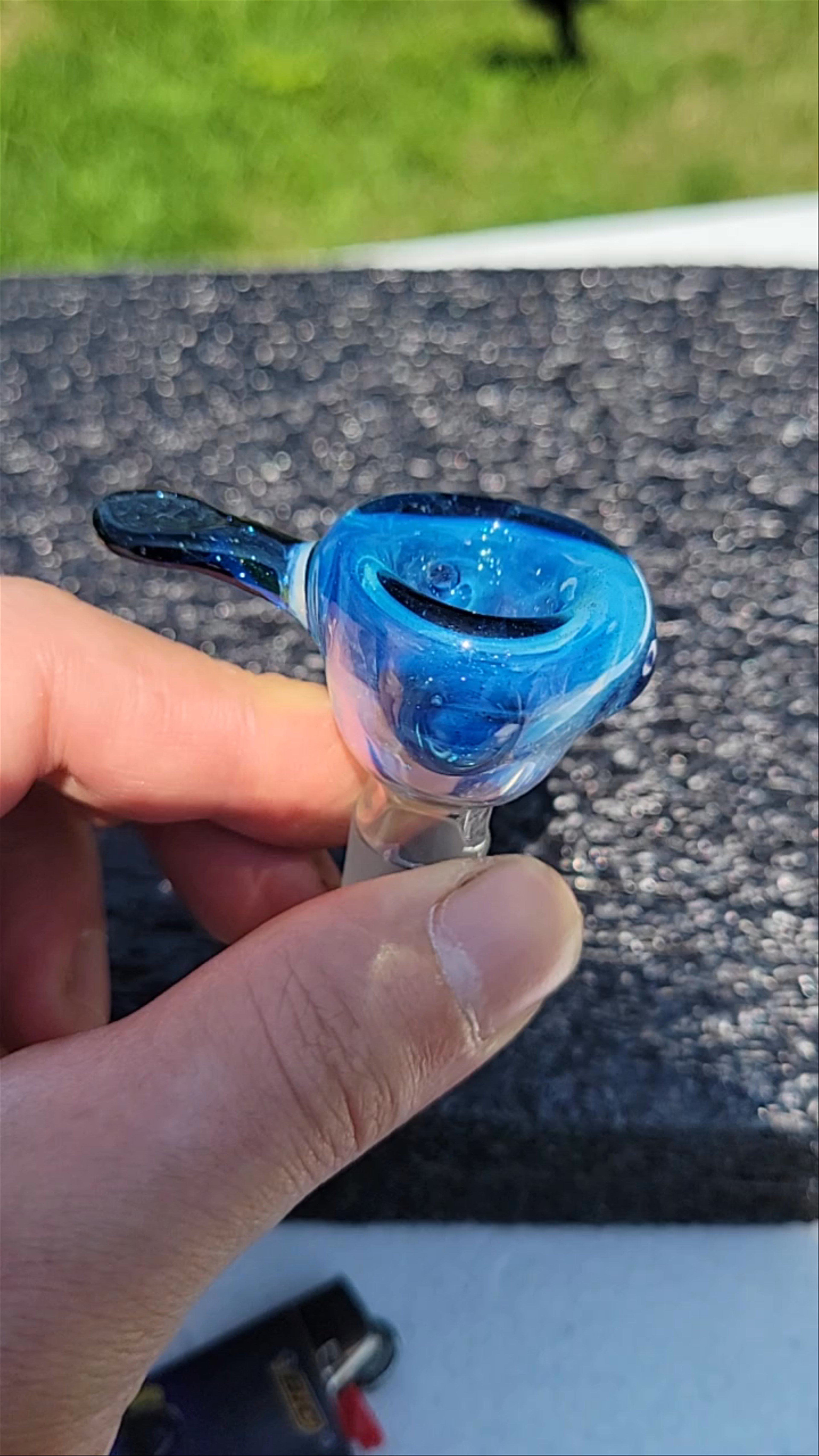 Preview pic of Bubble Hash slide #4 3 hole . Blue stardust and ghost