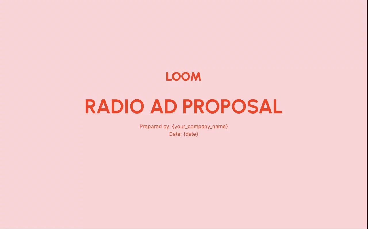 Preview of Radio Ad Proposal Template