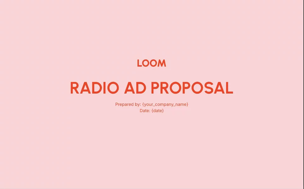 Preview of Radio Ad Proposal Template