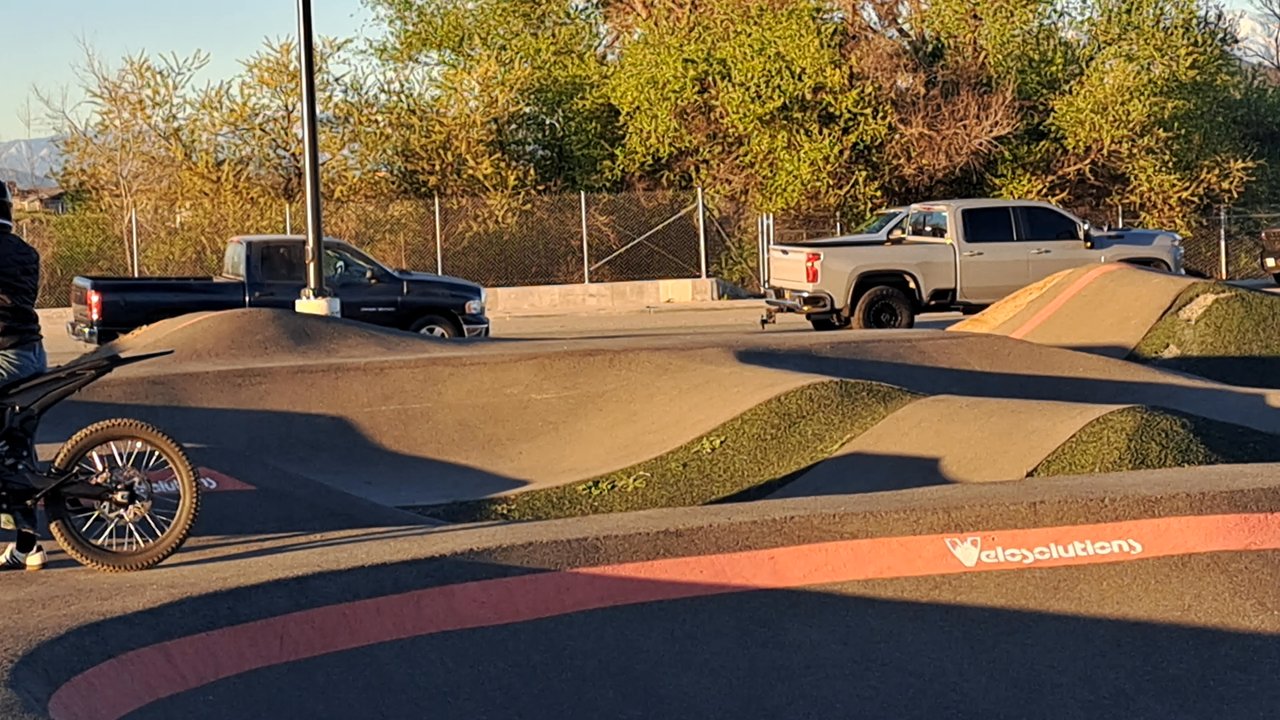 Gale Webb - E bike launching at the pump track - Skate Parks Near Me - Menifee, California