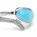Modern ring in Sterling silver and larimar by marahlago