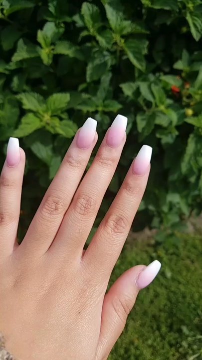 3D Nails - Ombre pink and white - $36 - Nail Salons Near Me - Cypress, California