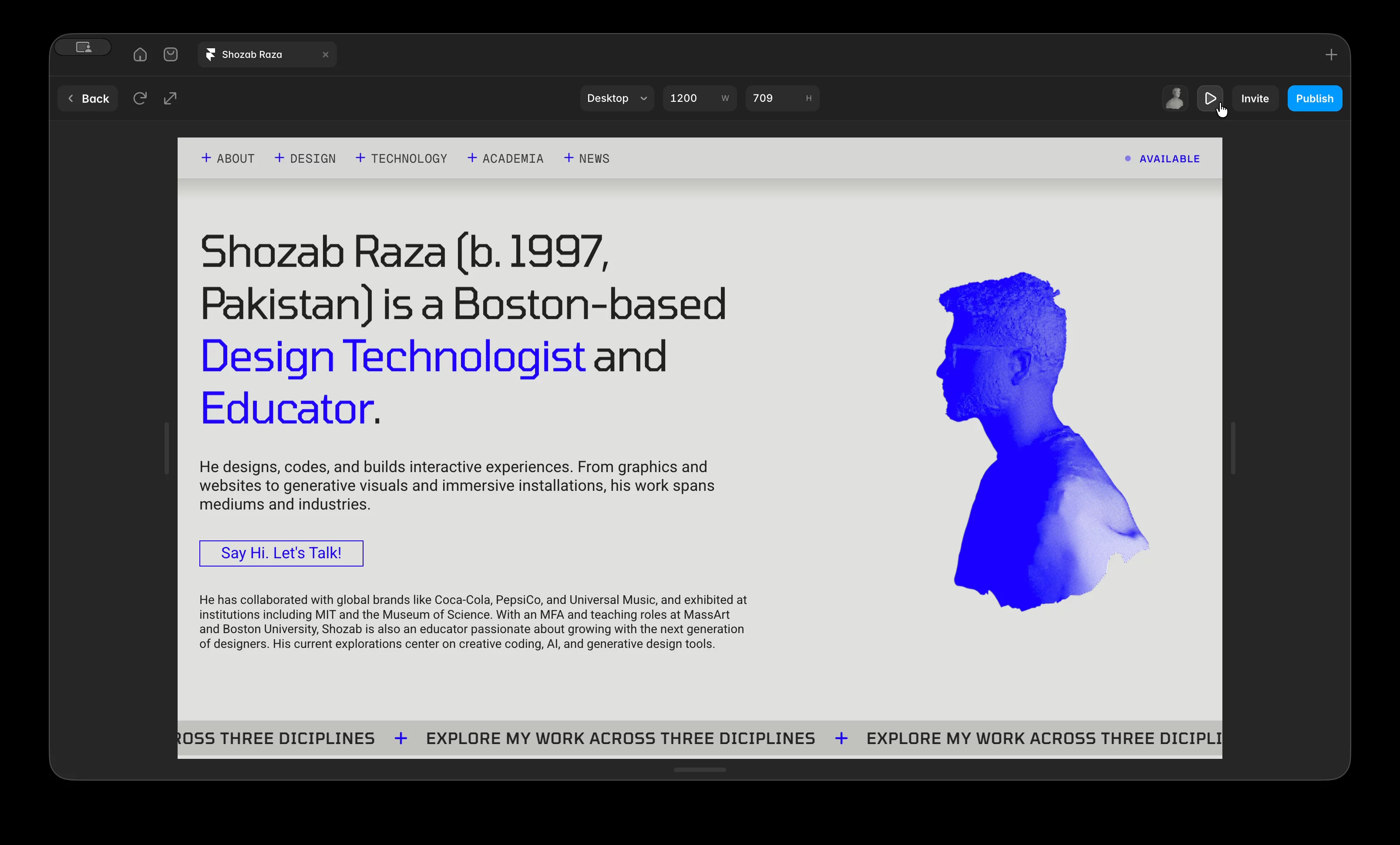 Working on my new portfolio website!
