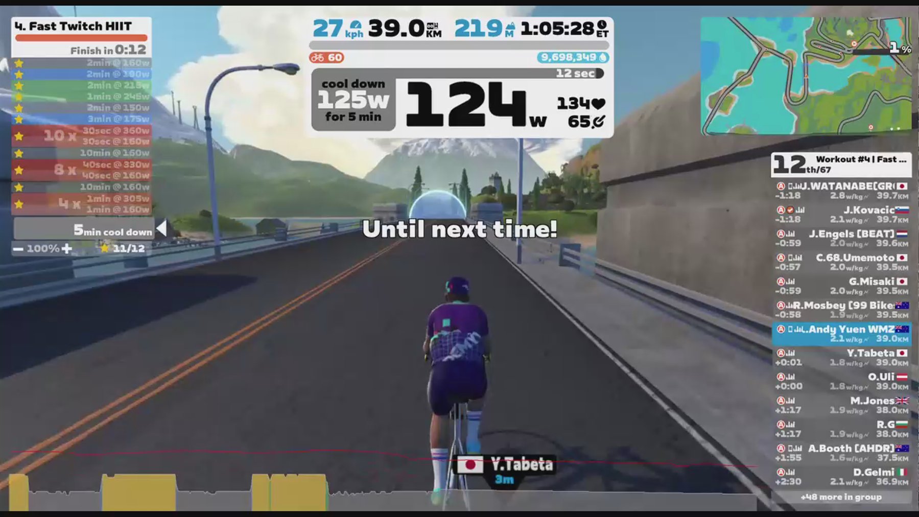 Zwift - Group Workout: Long | Fast Twitch HIIT | ZA 2023 on The Big Ring in Watopia