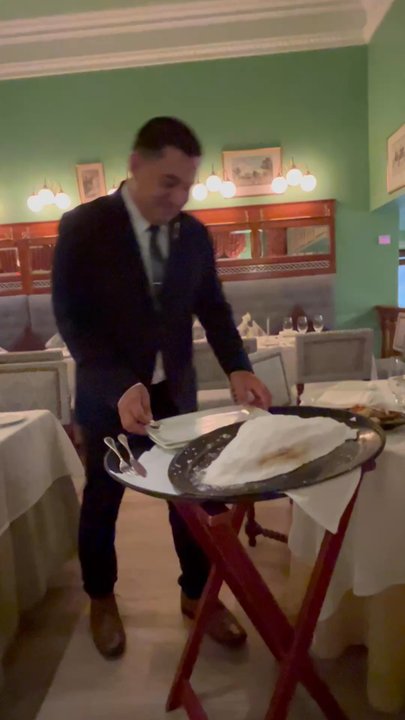 Taberna del Alabardero - Breaking the salt crust. - Spanish Near Me - Washington, DC, District of Columbia