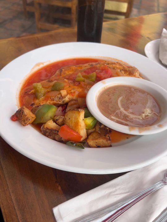 El Patio - The chilaquiles with chipotle sauce was amazing! - Bars Near Me - Rosarito, BCN
