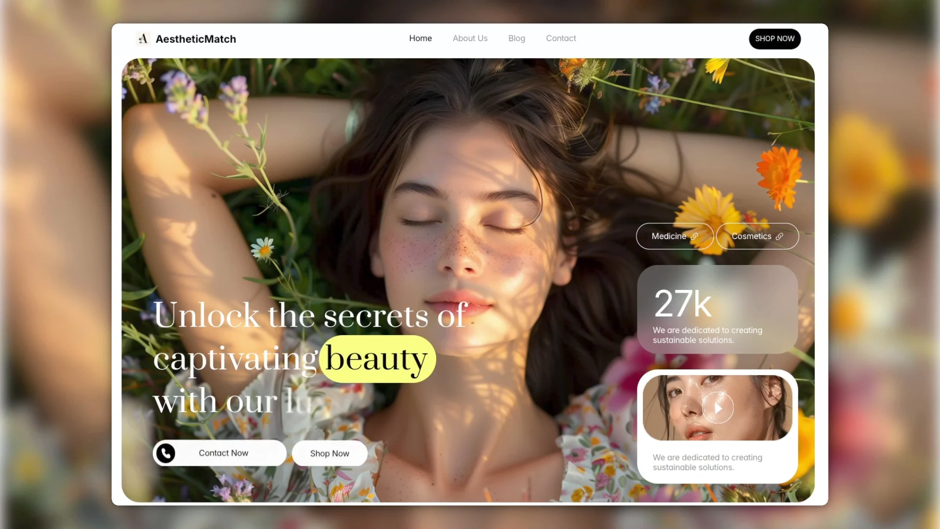AestheticMatch is a free Framer e-commerce template. Get It Here For free: click me