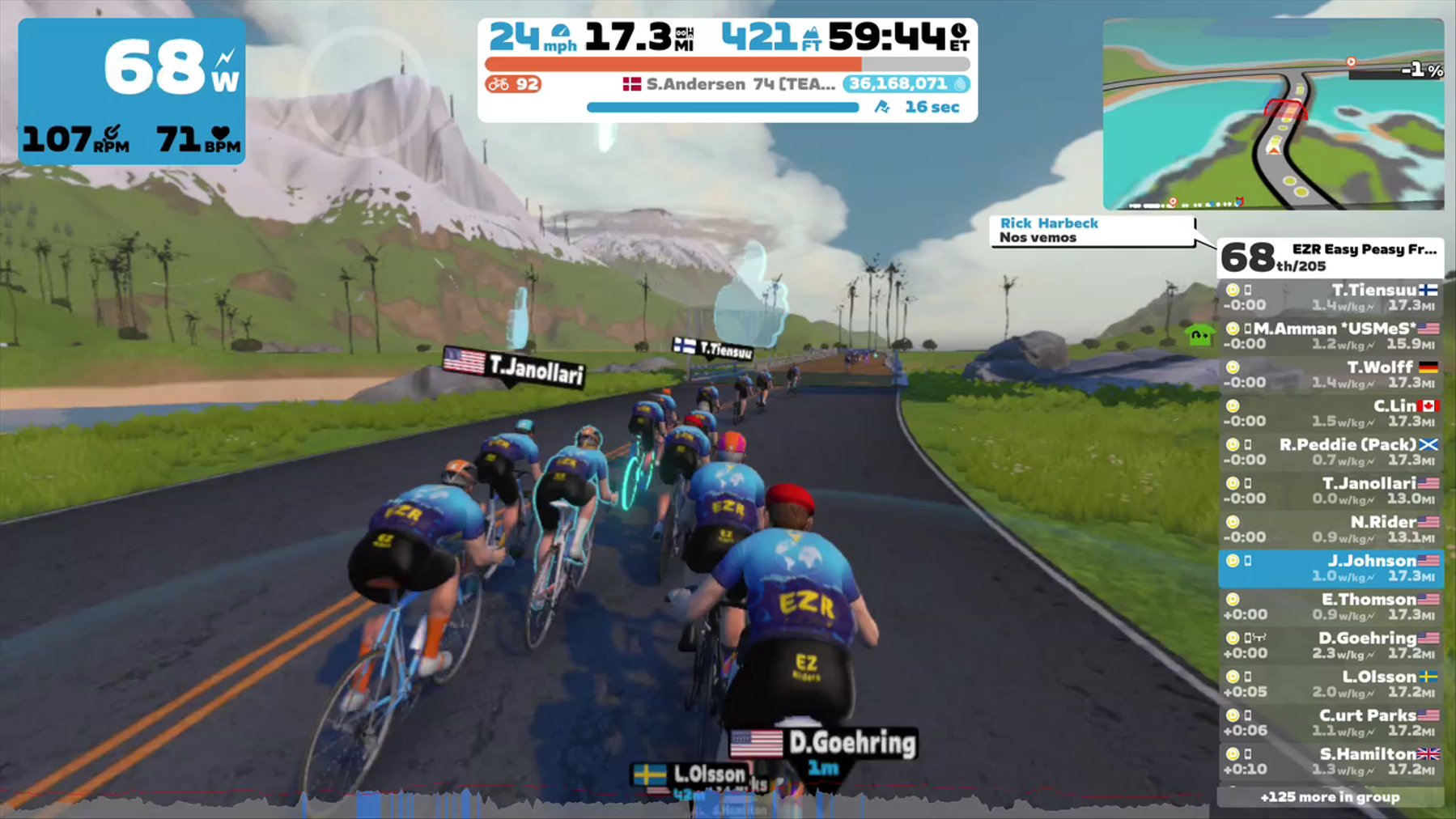 Zwift - Group Ride: EZR Easy Peasy Friday Ride (D) on Sugar Cookie in Watopia