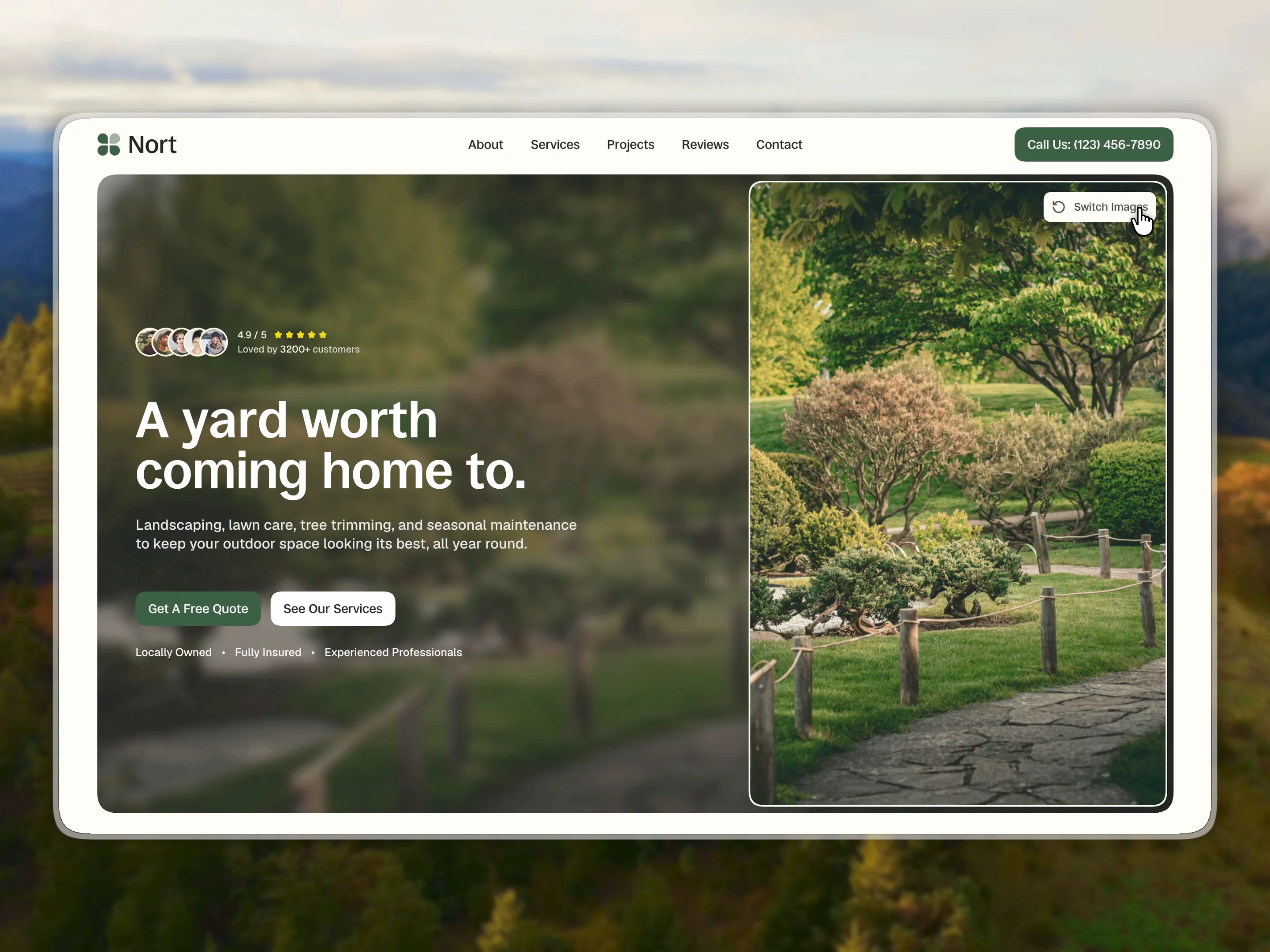 Watch the hero come alive.Landscaping &amp; lawn care Framer template now available on framer marketplace. Link is in the comment