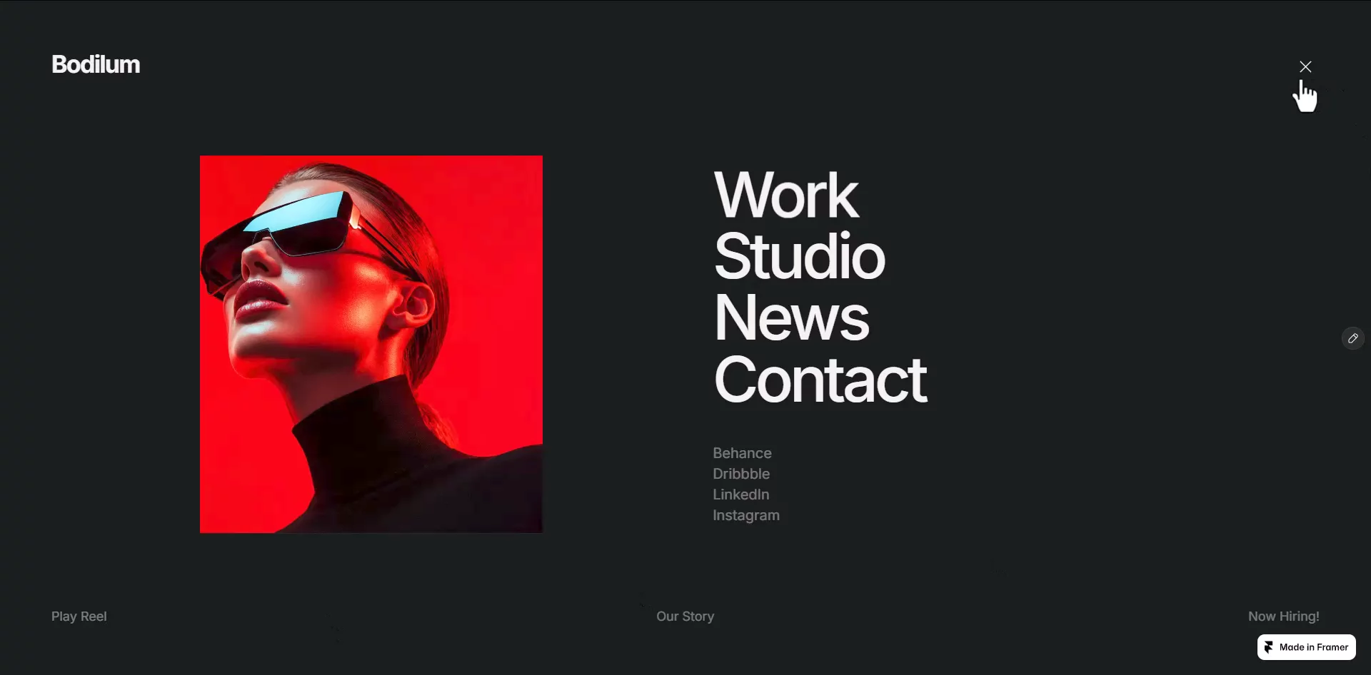 Just made a quick demo of Fullscreen Menu Pro 👀A full-screen navigation experience built for portfolios, studios, agencies, and creative websites that want the menu to feel like part of the design — not just a utility.Hover the links. Bring the project imagery to life. Add smooth underline interactions. Give every section its own visual moment.Clean, immersive, and fully customizable in Framer.Fullscreen Menu Pro is live on the Framer Marketplace. 🚀