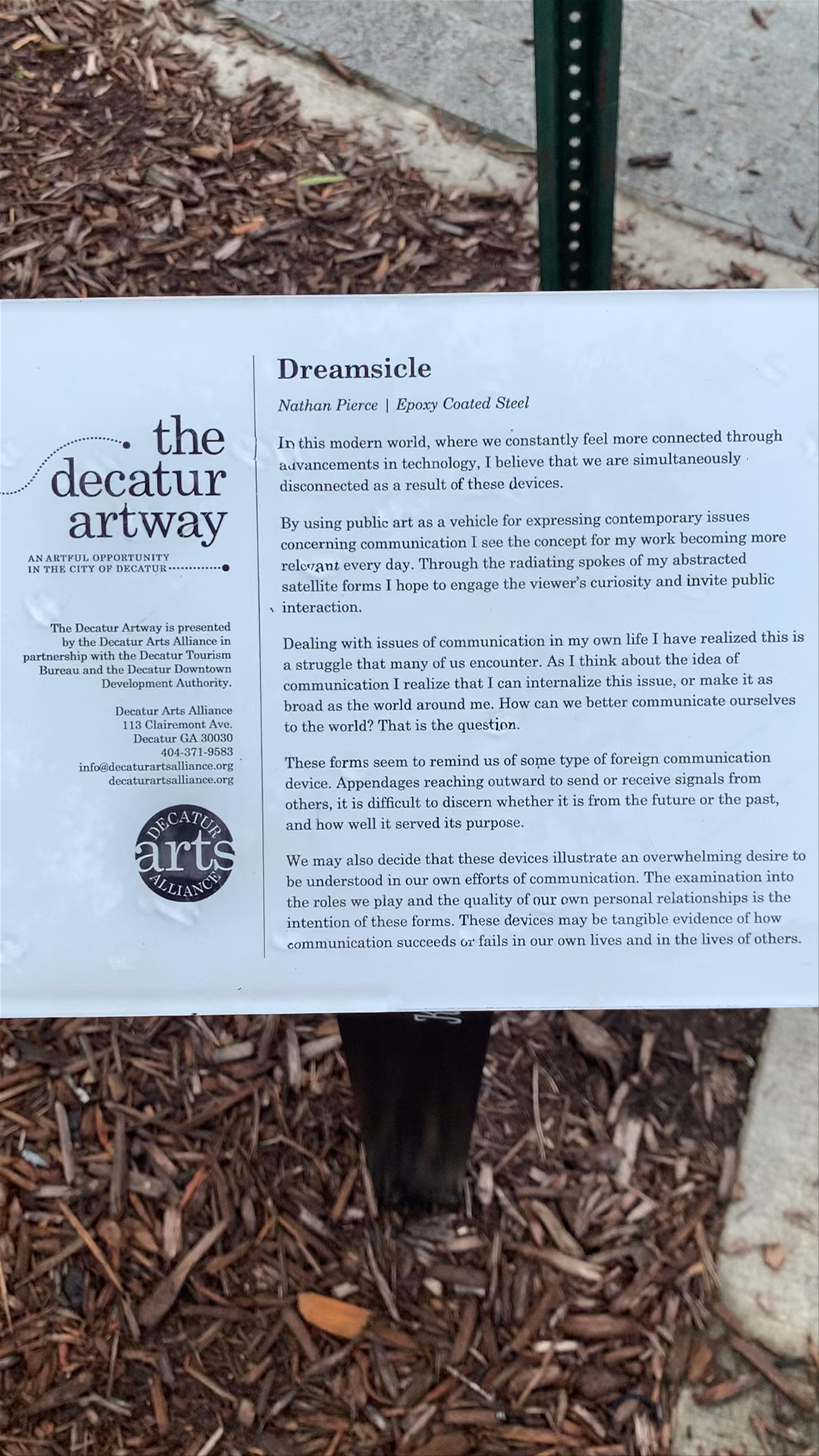 Dreamsicle Sculpture in Harmony Park, Decatur, Georgia
