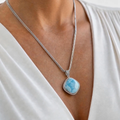 Large larimar Necklace 
