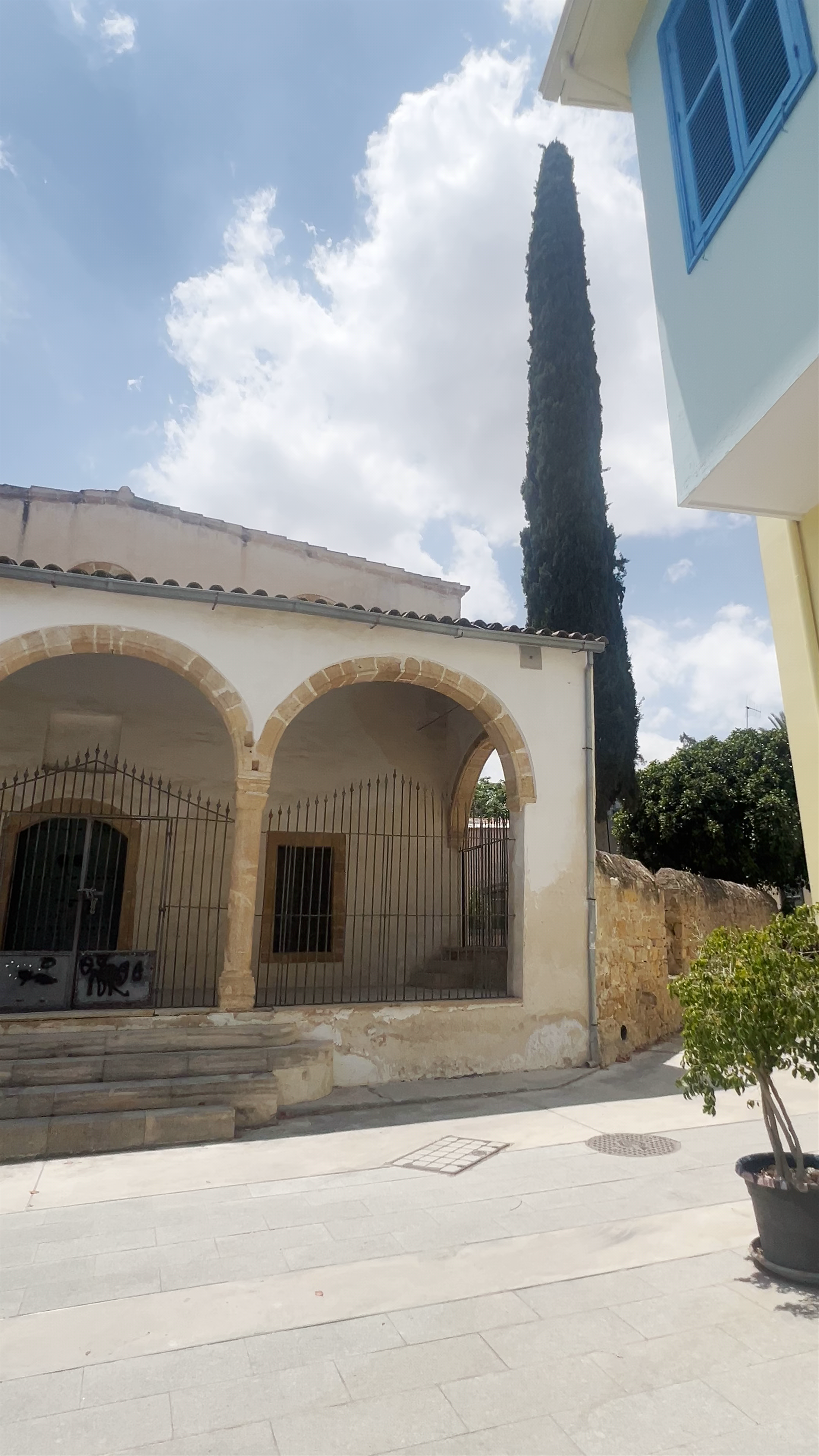 Historic Taht-el-Kale Mosque and Streetscape in Nicosia, Cyprus